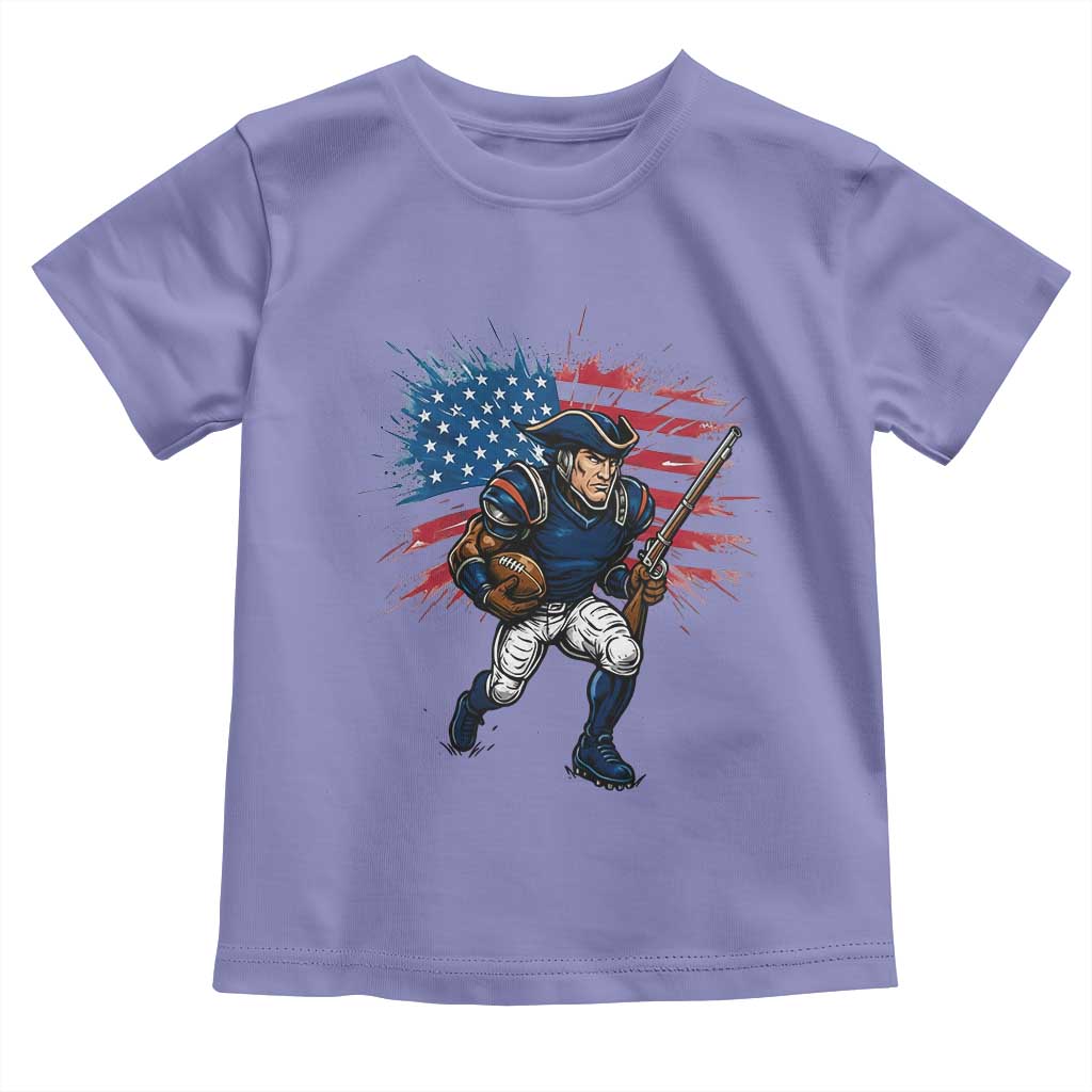 NE Football Fan Supporter Toddler T Shirt American Flag Pride Gift TS12 Violet Print Your Wear