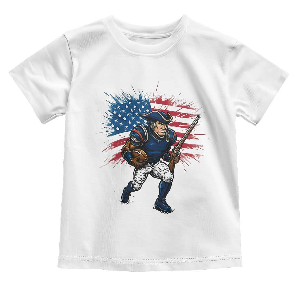 NE Football Fan Supporter Toddler T Shirt American Flag Pride Gift TS12 White Print Your Wear