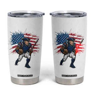 NE Football Fan Supporter Tumbler Cup American Flag Pride Gift TS12 White Print Your Wear
