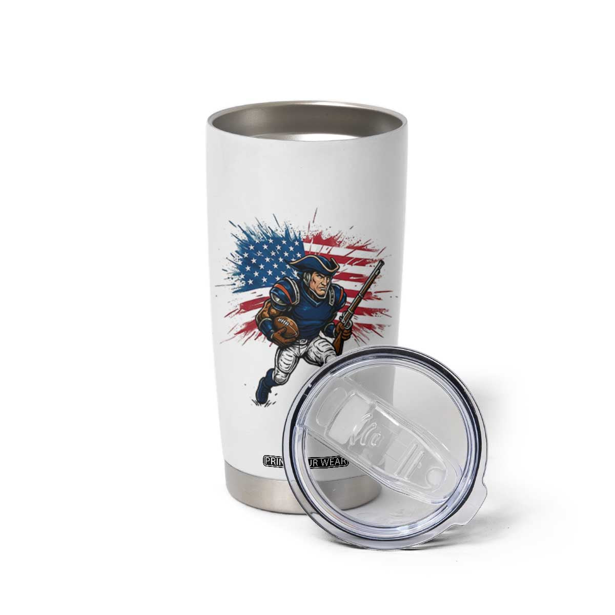 NE Football Fan Supporter Tumbler Cup American Flag Pride Gift TS12 Print Your Wear