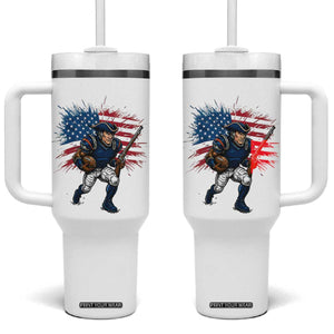 NE Football Fan Supporter Tumbler With Handle American Flag Pride Gift TS12 One Size: 40 oz White Print Your Wear