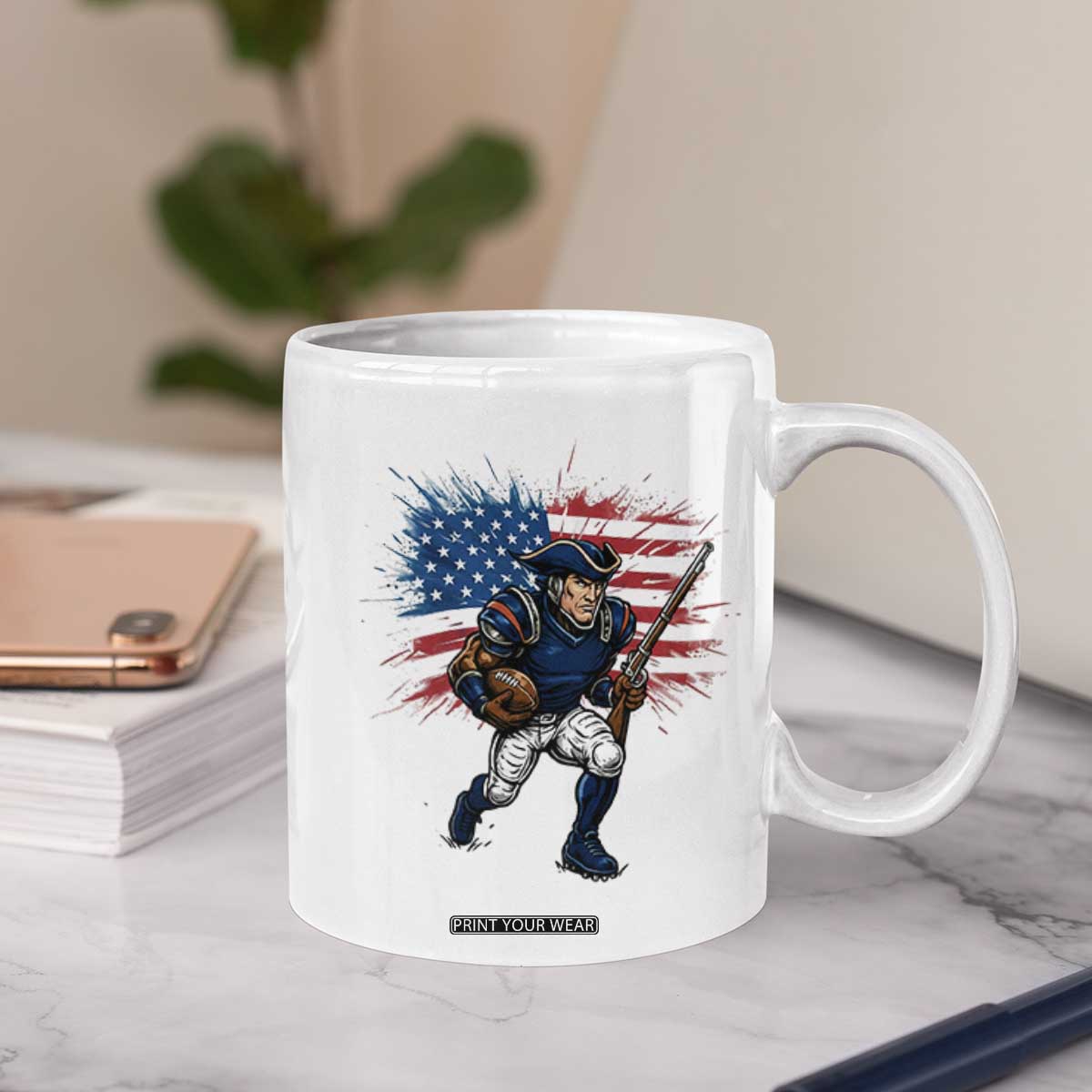 NE Football Fan Supporter Coffee Mug American Flag Pride Gift TS12 Print Your Wear