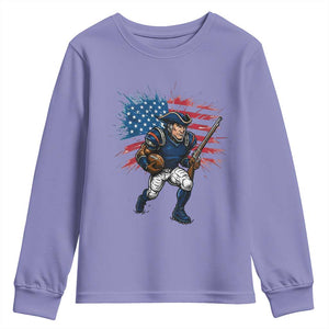 NE Football Fan Supporter Youth Sweatshirt American Flag Pride Gift TS12 Violet Print Your Wear