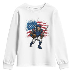 NE Football Fan Supporter Youth Sweatshirt American Flag Pride Gift TS12 White Print Your Wear