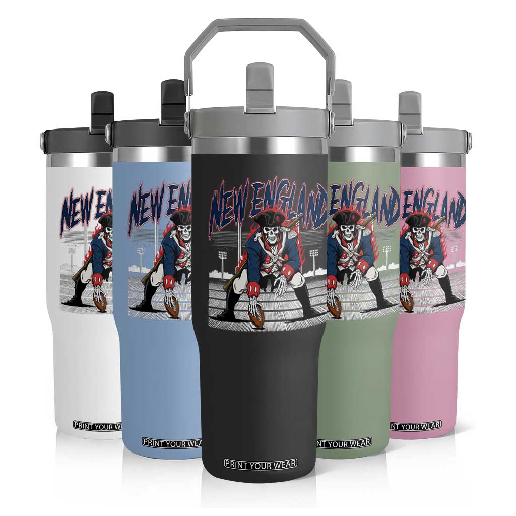 Gothic Skeleton Flip Straw Tumbler NE Football Lover Gift TS12 Print Your Wear