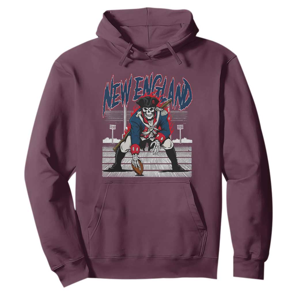 Gothic Skeleton Hoodie NE Football Lover Gift TS12 Maroon Print Your Wear