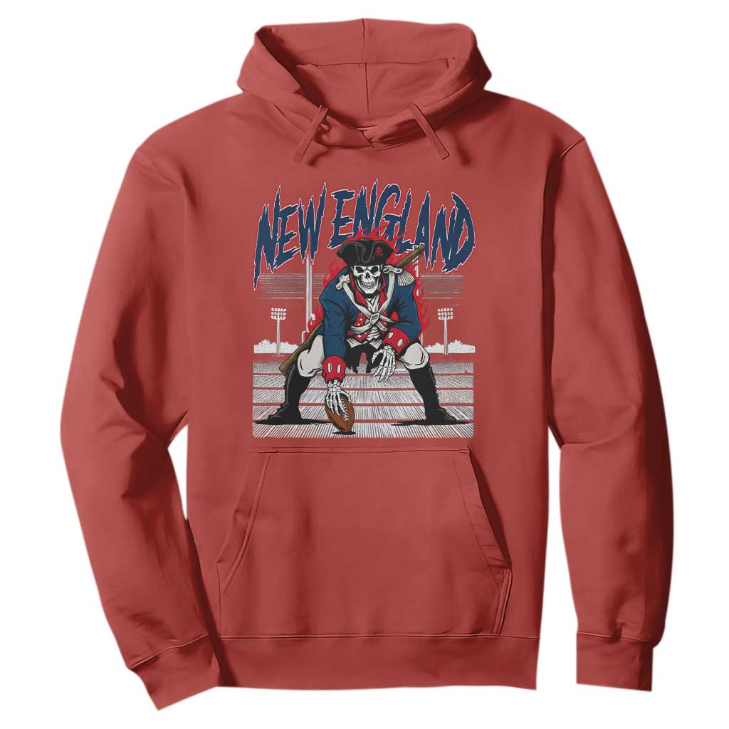 Gothic Skeleton Hoodie NE Football Lover Gift TS12 Red Print Your Wear