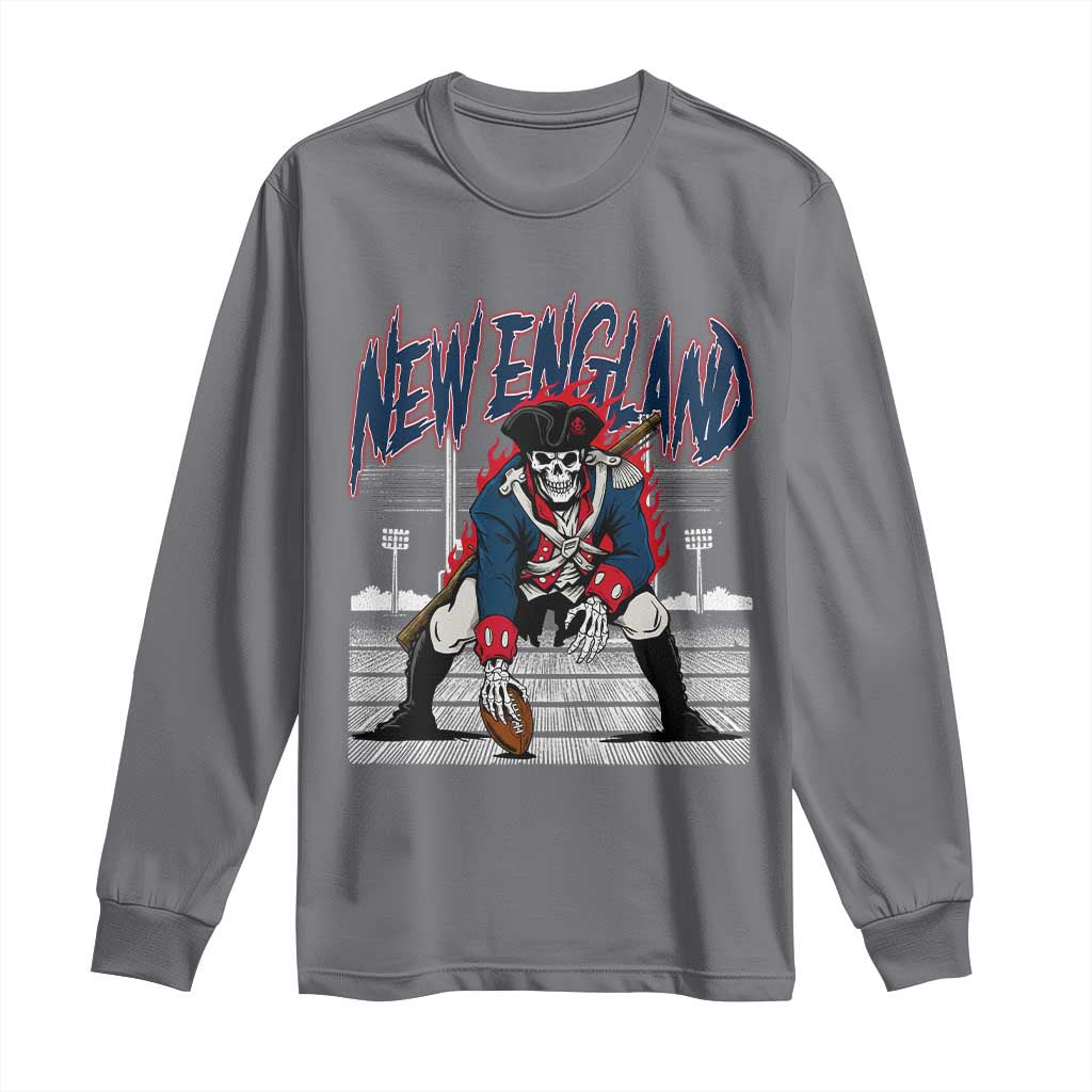 Gothic Skeleton Long Sleeve Shirt NE Football Lover Gift TS12 Charcoal Print Your Wear