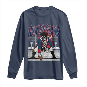 Gothic Skeleton Long Sleeve Shirt NE Football Lover Gift TS12 Navy Print Your Wear