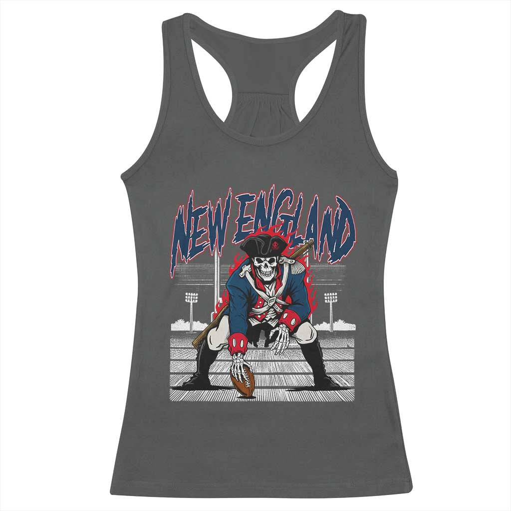 Gothic Skeleton Racerback Tank Top NE Football Lover Gift TS12 Dark Heather Print Your Wear