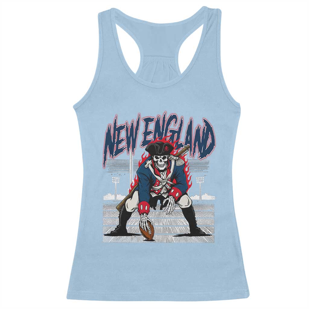 Gothic Skeleton Racerback Tank Top NE Football Lover Gift TS12 Light Blue Print Your Wear