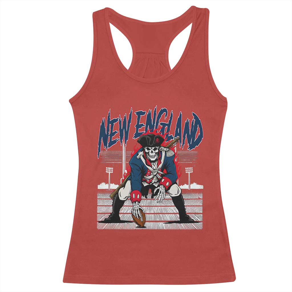 Gothic Skeleton Racerback Tank Top NE Football Lover Gift TS12 Red Print Your Wear
