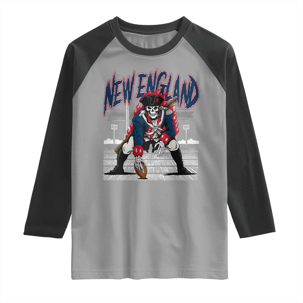 Gothic Skeleton Raglan Shirt NE Football Lover Gift TS12 Sport Gray Black Print Your Wear