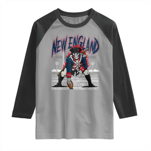 Gothic Skeleton Raglan Shirt NE Football Lover Gift TS12 Sport Gray Black Print Your Wear