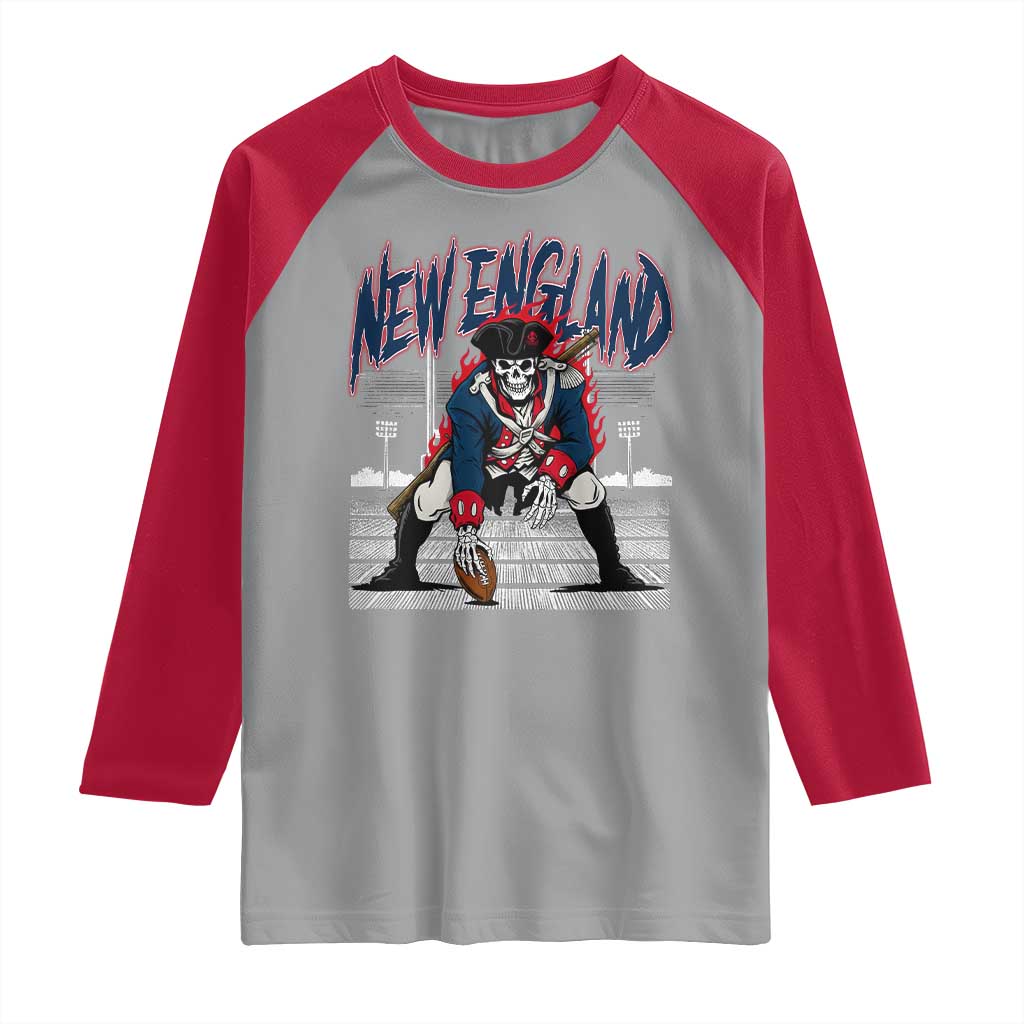 Gothic Skeleton Raglan Shirt NE Football Lover Gift TS12 Sport Gray Red Print Your Wear