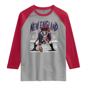 Gothic Skeleton Raglan Shirt NE Football Lover Gift TS12 Sport Gray Red Print Your Wear