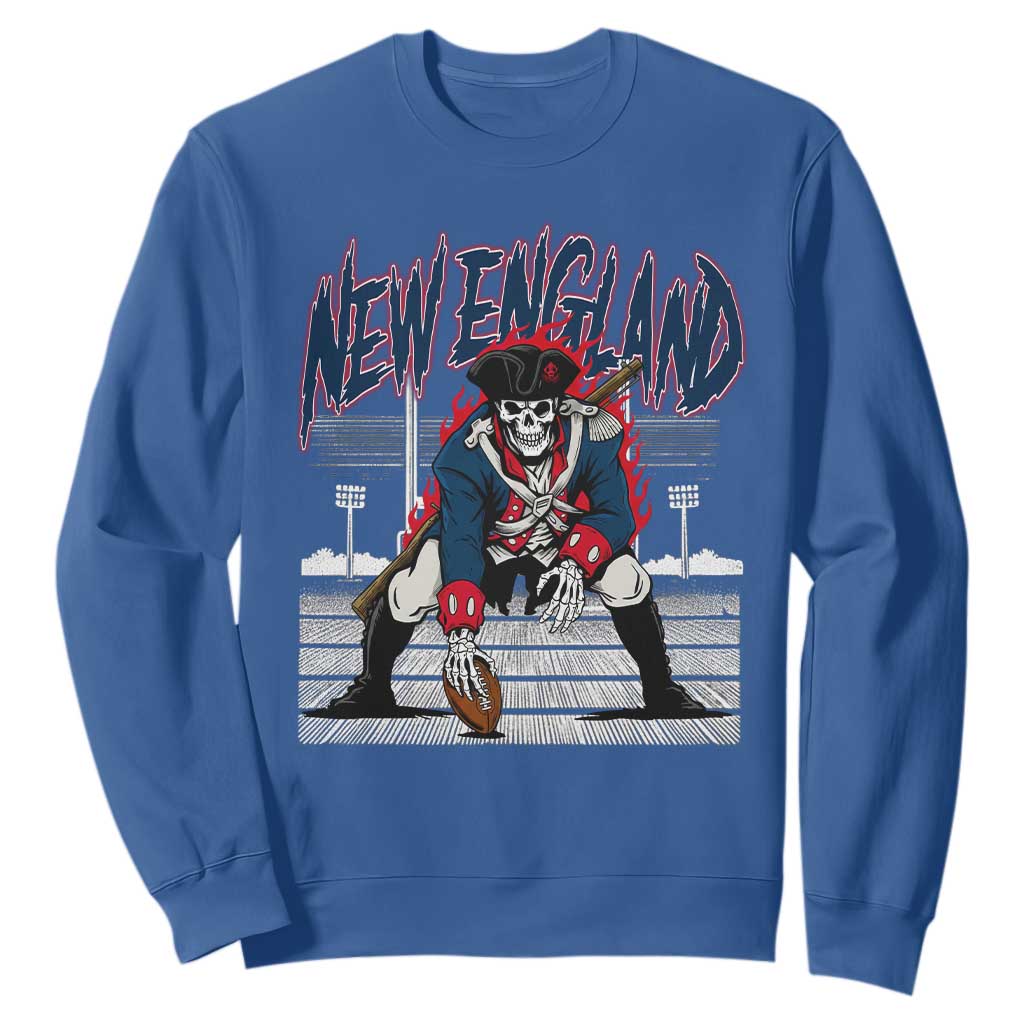 Gothic Skeleton Sweatshirt NE Football Lover Gift TS12 Royal Blue Print Your Wear