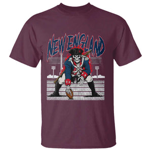 Gothic Skeleton T Shirt NE Football Lover Gift TS12 Maroon Print Your Wear