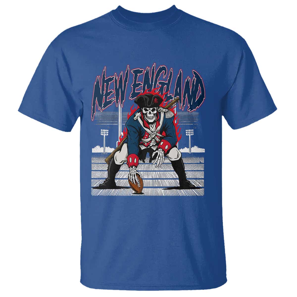 Gothic Skeleton T Shirt NE Football Lover Gift TS12 Royal Blue Print Your Wear