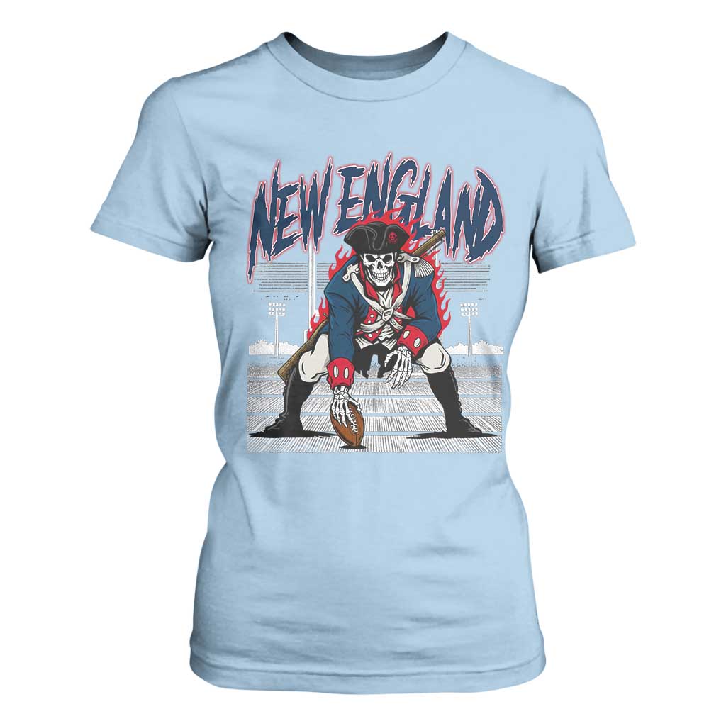 Gothic Skeleton T Shirt For Women NE Football Lover Gift TS12 Light Blue Print Your Wear