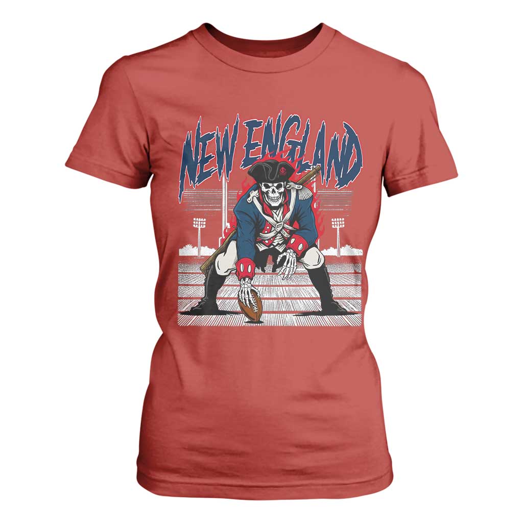 Gothic Skeleton T Shirt For Women NE Football Lover Gift TS12 Red Print Your Wear