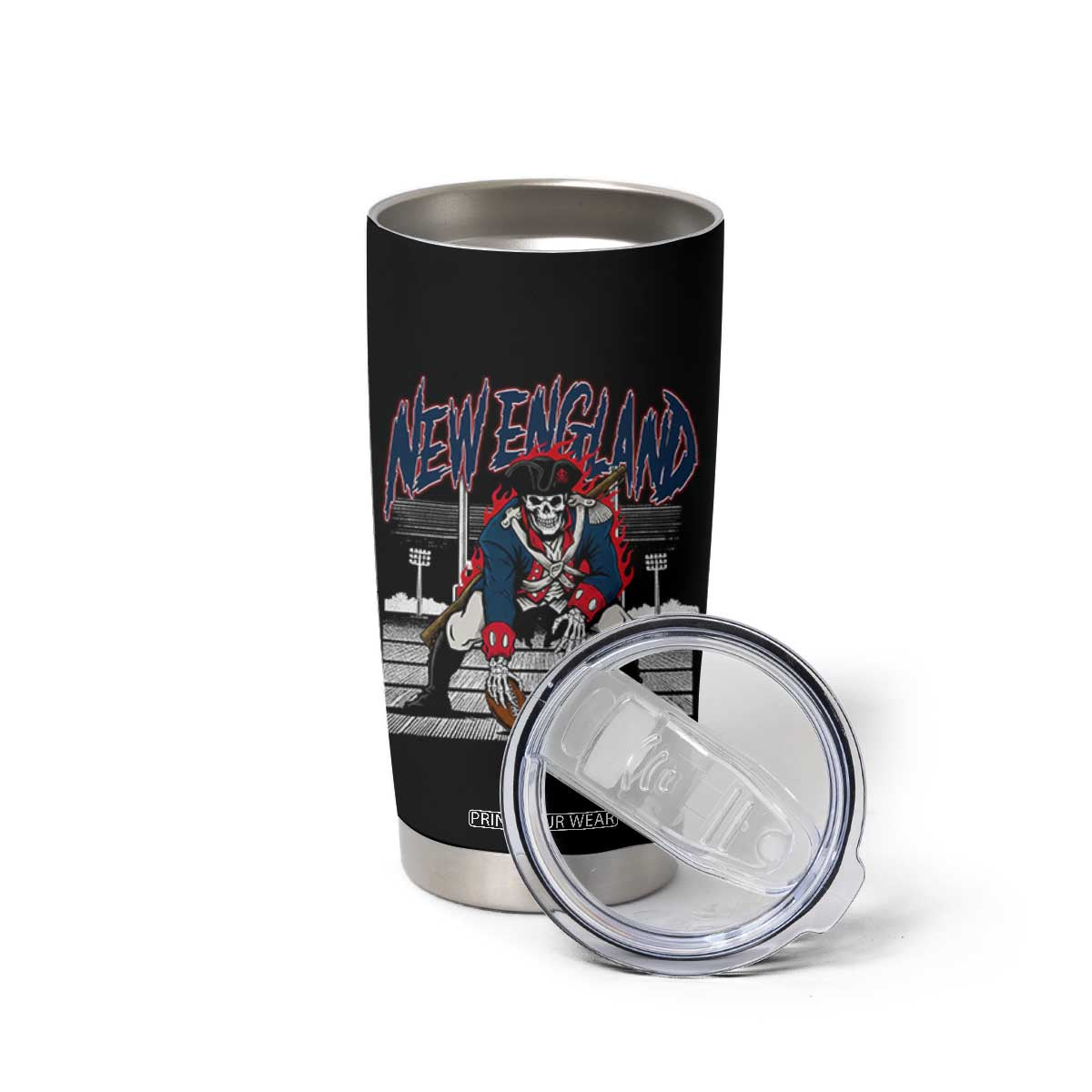 Gothic Skeleton Tumbler Cup NE Football Lover Gift TS12 Print Your Wear
