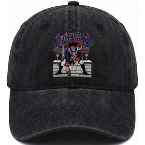 Gothic Skeleton Washed Cotton Baseball Cap NE Football Lover Gift TS12 Print Your Wear