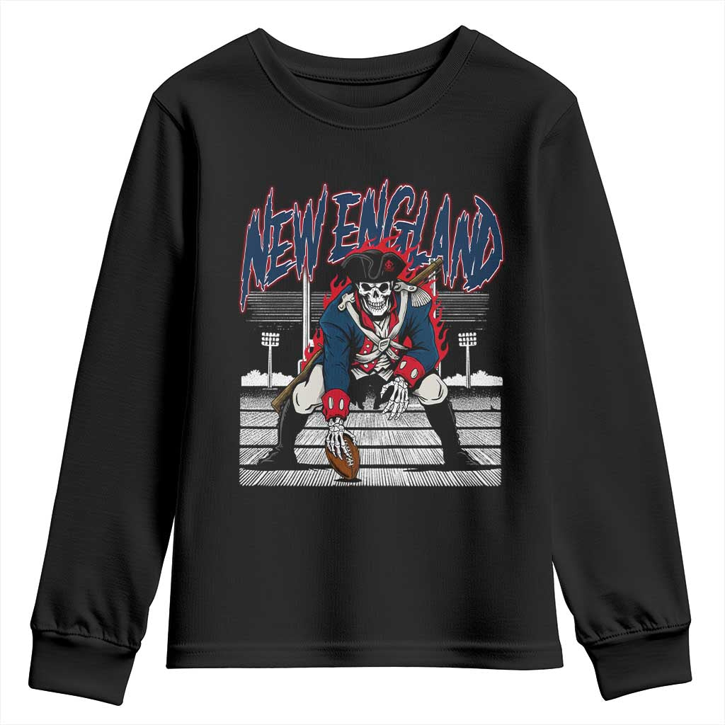 Gothic Skeleton Youth Sweatshirt NE Football Lover Gift TS12 Black Print Your Wear