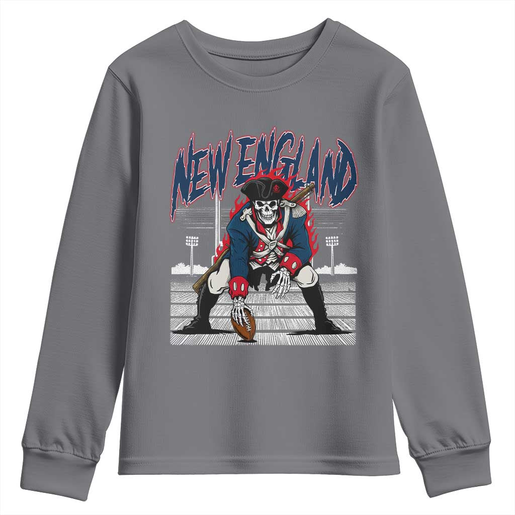 Gothic Skeleton Youth Sweatshirt NE Football Lover Gift TS12 Charcoal Print Your Wear