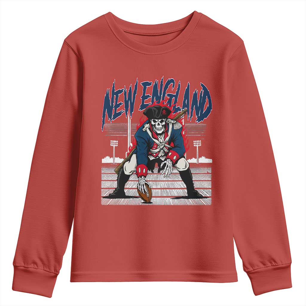 Gothic Skeleton Youth Sweatshirt NE Football Lover Gift TS12 Red Print Your Wear