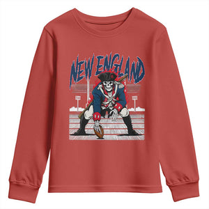 Gothic Skeleton Youth Sweatshirt NE Football Lover Gift TS12 Red Print Your Wear