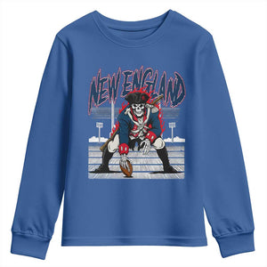 Gothic Skeleton Youth Sweatshirt NE Football Lover Gift TS12 Royal Blue Print Your Wear