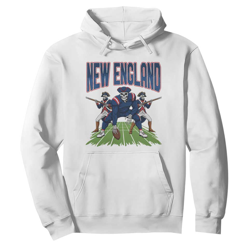 NE Gothic Skeleton Hoodie Football Lover Gift TS12 White Print Your Wear