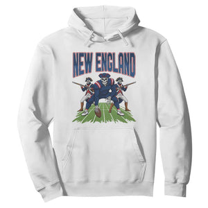 NE Gothic Skeleton Hoodie Football Lover Gift TS12 White Print Your Wear
