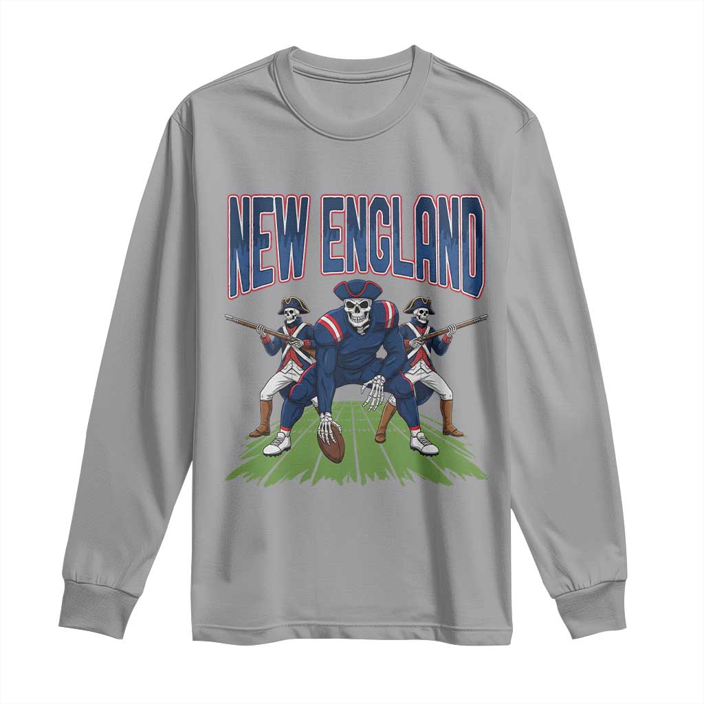 NE Gothic Skeleton Long Sleeve Shirt Football Lover Gift TS12 Sport Gray Print Your Wear