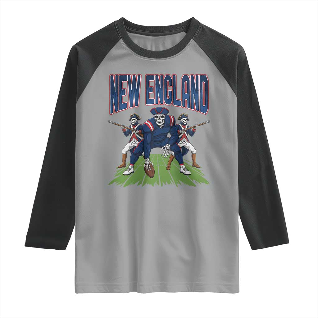 NE Gothic Skeleton Raglan Shirt Football Lover Gift TS12 Sport Gray Black Print Your Wear