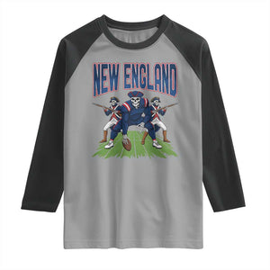 NE Gothic Skeleton Raglan Shirt Football Lover Gift TS12 Sport Gray Black Print Your Wear
