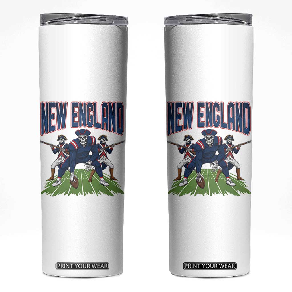 NE Gothic Skeleton Skinny Tumbler Football Lover Gift TS12 White Print Your Wear
