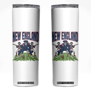 NE Gothic Skeleton Skinny Tumbler Football Lover Gift TS12 White Print Your Wear