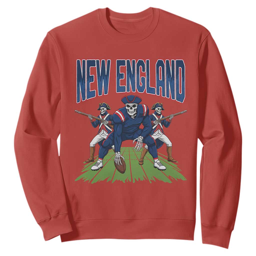 NE Gothic Skeleton Sweatshirt Football Lover Gift TS12 Red Print Your Wear