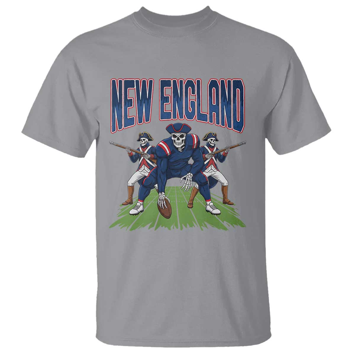 NE Gothic Skeleton T Shirt Football Lover Gift TS12 Sport Gray Print Your Wear