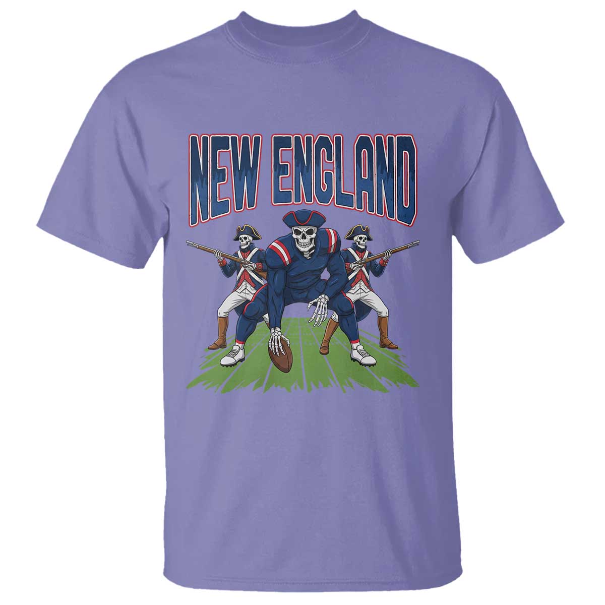 NE Gothic Skeleton T Shirt Football Lover Gift TS12 Violet Print Your Wear