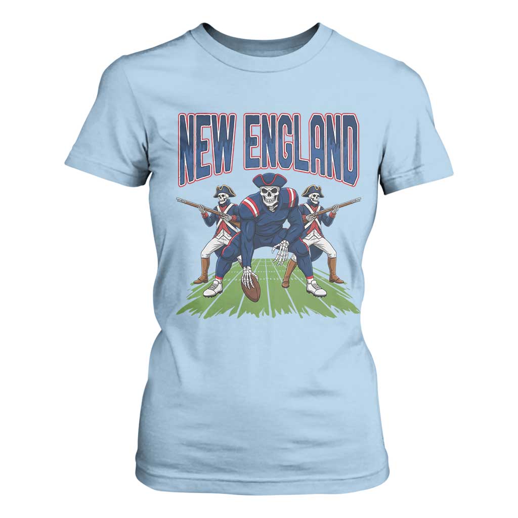 NE Gothic Skeleton T Shirt For Women Football Lover Gift TS12 Light Blue Print Your Wear