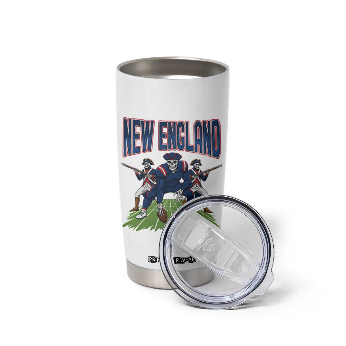 NE Gothic Skeleton Tumbler Cup Football Lover Gift TS12 Print Your Wear