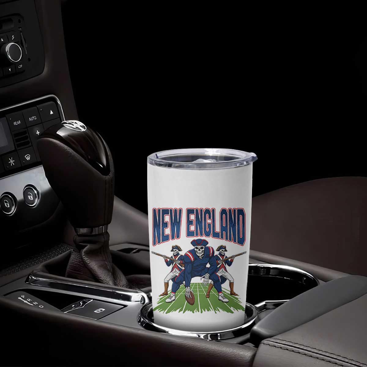 NE Gothic Skeleton Tumbler Cup Football Lover Gift TS12 Print Your Wear