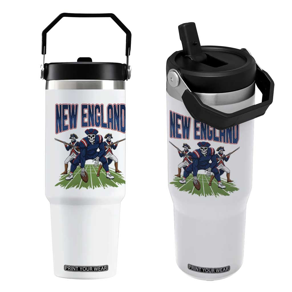 NE Gothic Skeleton Flip Straw Tumbler Football Lover Gift TS12 One Size: 30 oz White Print Your Wear
