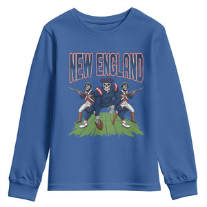 NE Gothic Skeleton Youth Sweatshirt Football Lover Gift TS12 Royal Blue Print Your Wear