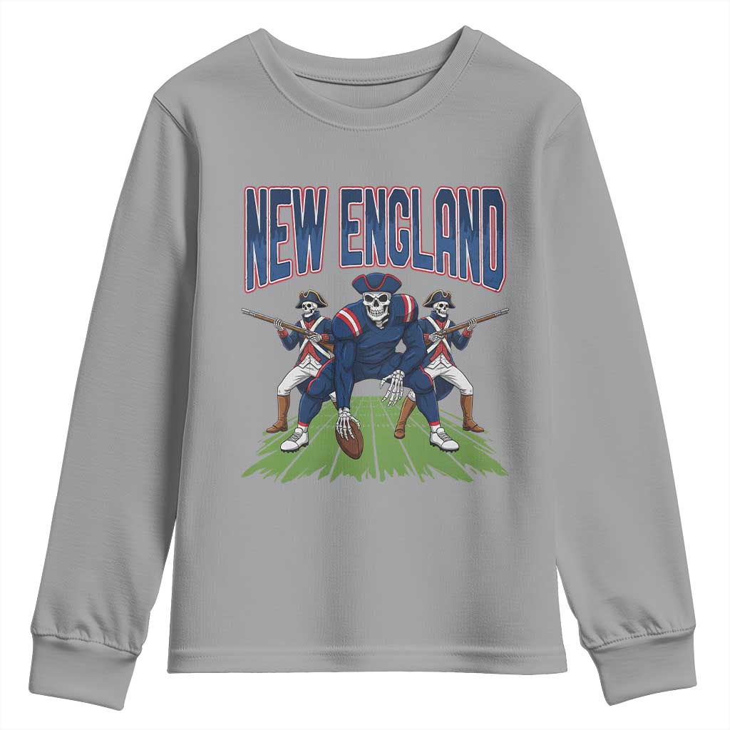 NE Gothic Skeleton Youth Sweatshirt Football Lover Gift TS12 Sport Gray Print Your Wear