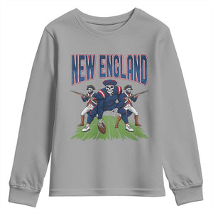 NE Gothic Skeleton Youth Sweatshirt Football Lover Gift TS12 Sport Gray Print Your Wear