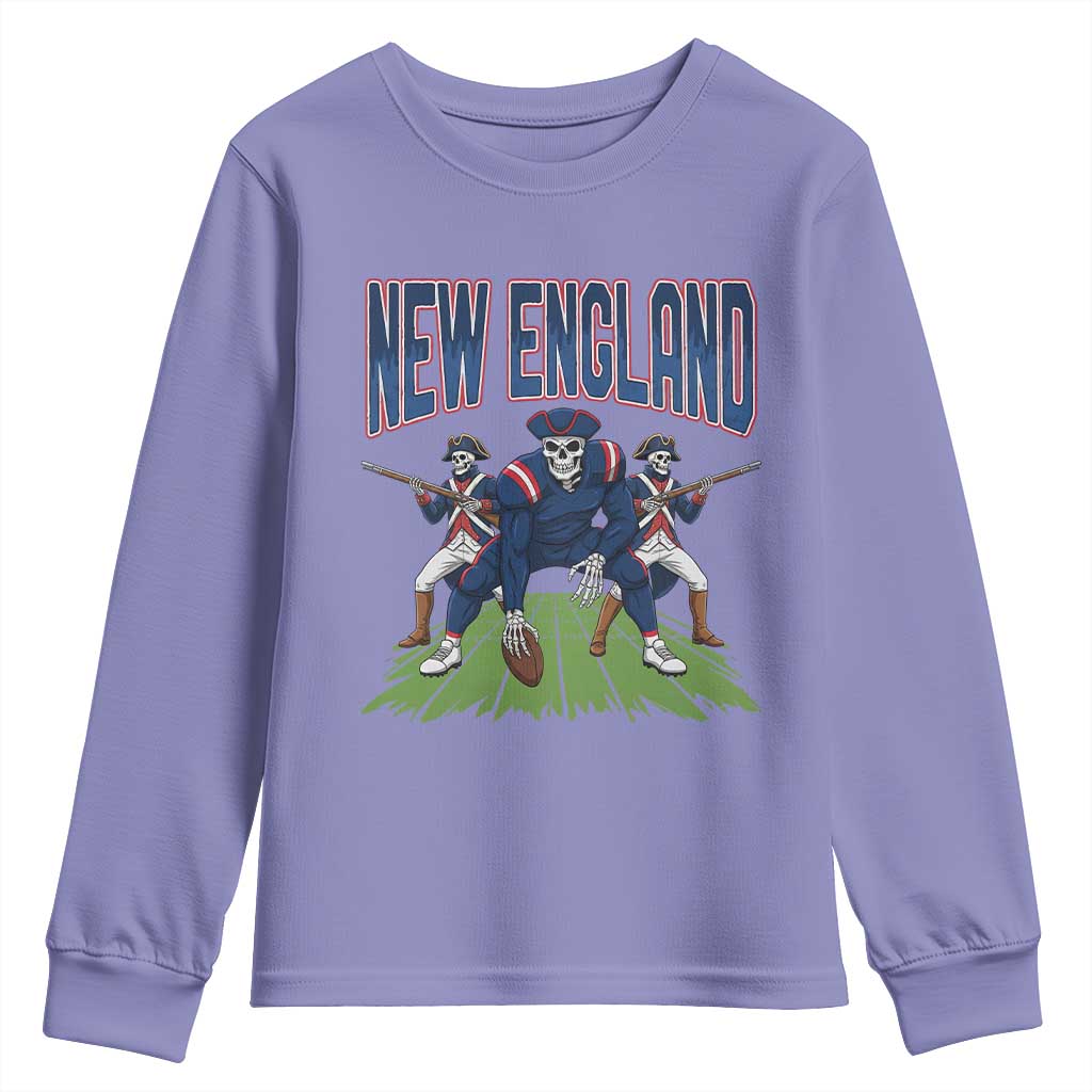 NE Gothic Skeleton Youth Sweatshirt Football Lover Gift TS12 Violet Print Your Wear